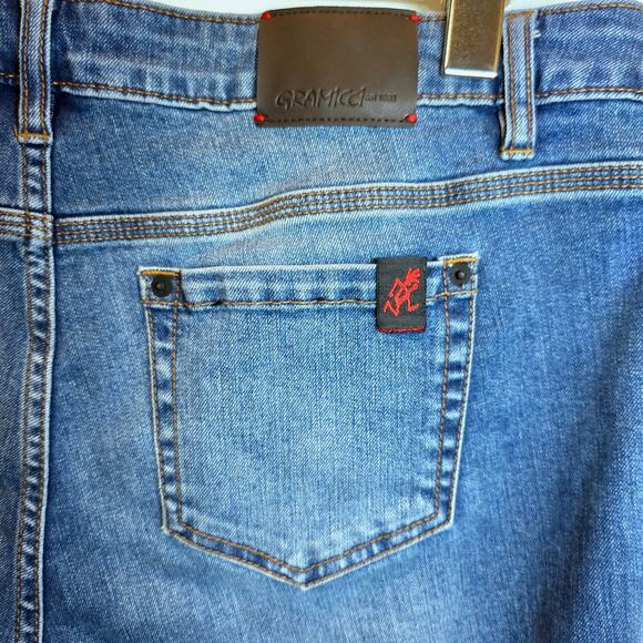 Gramicci Blue Jeans Slim Straight Leg Womens Sz 31 12-14 Medium Wash - Picture 5 of 11